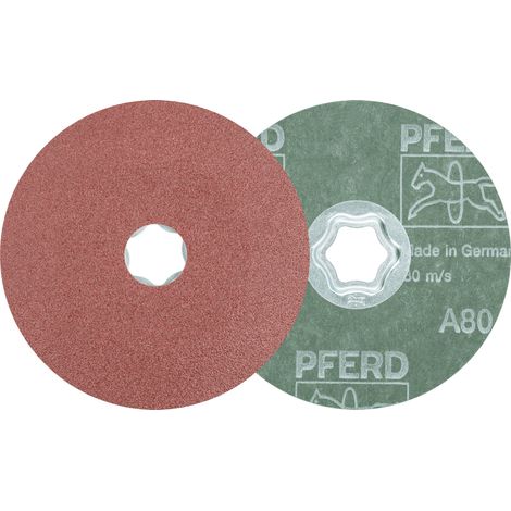 PFERD TOOLS COMBICLICK Korund Fiberscheibe Ø 115 mm A80 für universelle Anwendungen 25 Stk (1/4)