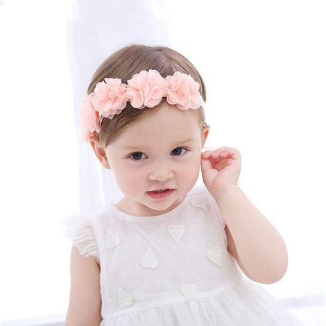 Lot de 3 Bandeaux élastiques en Tissu avec Nœud pour bébé Fille de 38 à 50 Cm pour Nouveau-nés, Tout-petits, Couleurs Vives pour Photos, Fêtes, Usage Quotidien (Couleur assortie) (1/5)