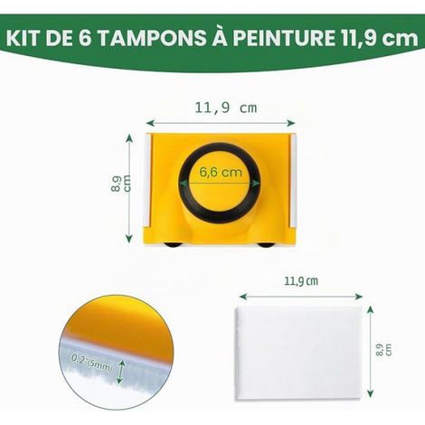 Paint Edger - Paint Pad Edge Painting Tool - For Wall Ceiling Baseboard Trimming - 1 Tool + 6 Replacement Pads (1/5)