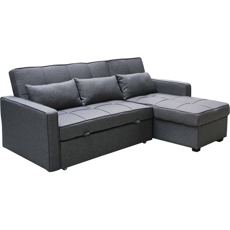 Divano letto da interno in acciaio e tessuto con cuscini inclusi Easy Bed - Tan (1/5)