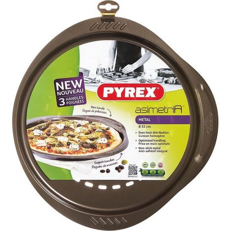 Pyrex Asimetria Pizzatablett braun 32 cm antihaft