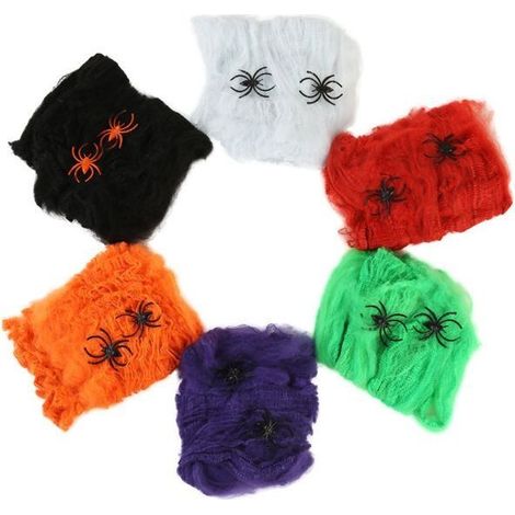 Tissu effrayant Halloween - WINLLINEE - 4 pièces - 4 couleurs - Chiffons de mousseline en coton (1/5)