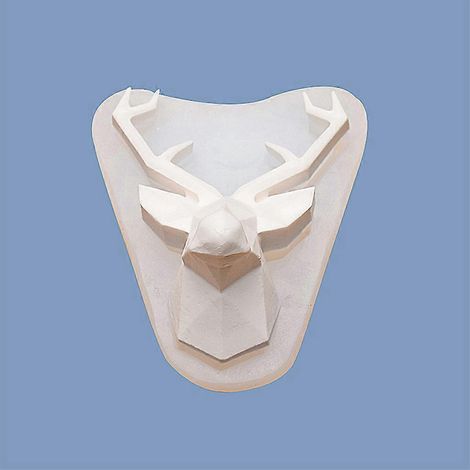 Moule en silicone géométrique en forme de tête de cerf pour la pâtisserie DIY, l'aromathérapie, la décoration artisanale, les moules à fondant, les moules à gâteaux de mariage et les outils de décorat (1/4)