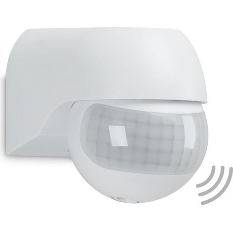 TELEFUNKEN - Détecteur de mouvement, détecteur de mouvement 180°, portée max. 12m, avec réglage de l'heure, max. 2.000 Watt, IP44, blanc, 77x55x70mm (LxlxH)