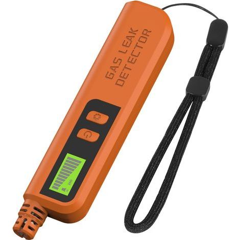 Détecteur de Gaz Naturel, Detecteur Monoxyde de Carbone avec Alarme Visuelle & Sonore, Détecteur Fuite de Gaz avec écran LCD Numérique, pour Détecter Les Fuites de Gaz Combustibles (Orange) (1/5)