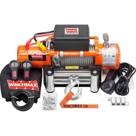 13,500lb (6,123kg) Original Orange 24v Electric Winch. 26m x 9.5mm Steel Rope. Twin Wireless Remote Controls.