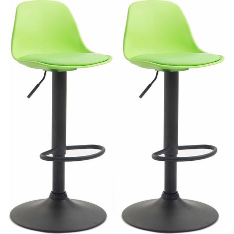 2er Set Barhocker Kiel Kunststoff schwarz grün