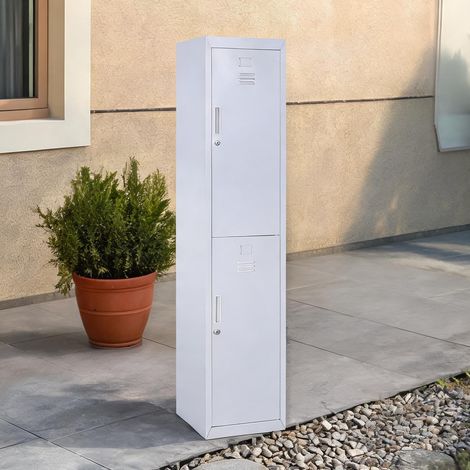 Armoire de rangement métal 4 tablettes 180 cm fermeture clé (1/5)