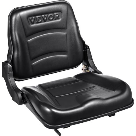 Siège de Chariot Élévateur à Fourche Universel Siège de Tracteur Rabattable avec Dossier à Angle Réglable Micro-interrupteur Fente Étendue 160-340 mm Siège Confortable pour Chargeur Excavateur (1/5)