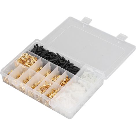 Satz mit 1050 Crimp-Steckverbindern 2,8 mm 4,8 mm 6,3 mm Stecker, Buchse, Flachstecker und Ringkabelschuhe (1/5)