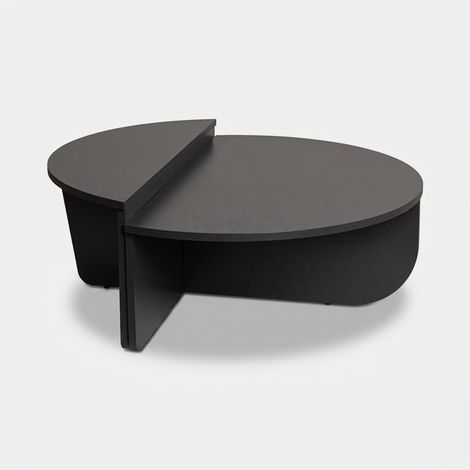 Asymmetrischer Couchtisch Design 90x60cm Orion - Dunkel Grau (1/4)