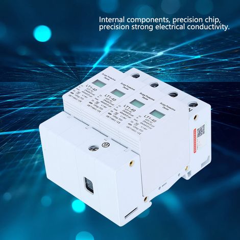 Parafoudre blanc 4P LT1-40, parafoudre 4P, module de protection contre les surtensions 40 kA, parafoudre électrique. (1/5)