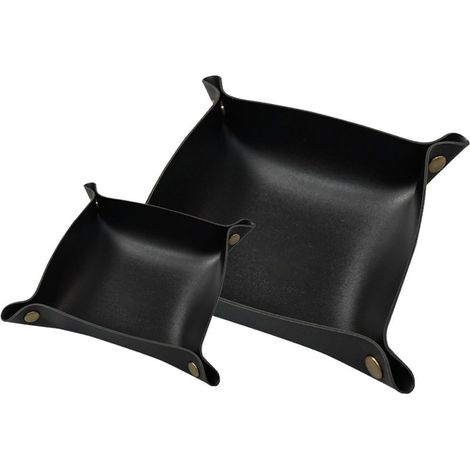 Plateau De Rangement - Pour Clés Bijoux Montres Pièces Monnaie Cosmétiques - En Cuir - 1 Pièce (1/5)