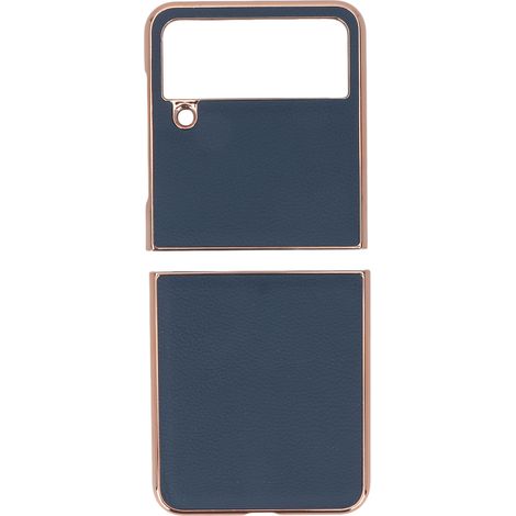 Étui pliable antichoc en cuir coque de protection téléphone pour Galaxy Z Flip4 Bleu (1/5)