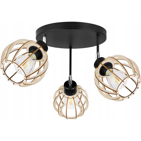 MODERNE LED-DECKENHÄNGELAMPE AUS HOLZ