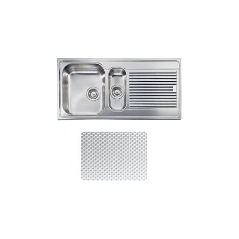 CM 011265SCSSP Zenith plus Lavello ad incasso 2 vasche Acciaio inox antigraffio con gocciolatoio a destra 100 x 50 cm colore Acciaio inox (1/5)