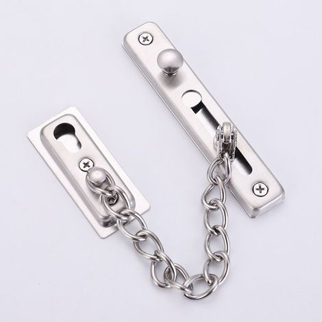 Chaîne de porte argentée, verrou de sécurité antivol-Online Store (1/4)