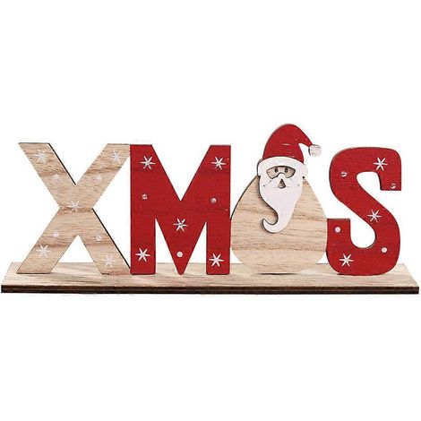 Panneau de Noël en bois, décoration de table, motif Père Noël, pour les fêtes de Noël.-M (1/2)
