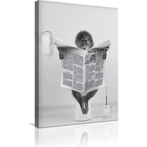 Immagine Parete Scimmia Poster Decorazione 60x90 cm Nero Bianco (1/5)