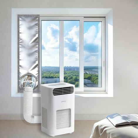 Kit de calfeutrage pour climatiseur mobile (fenêtre) en tissu haute densité 420D, réglable jusqu'à 250 cm (98 po) pour portes et fenêtres coulissantes(25250cm) (1/4)