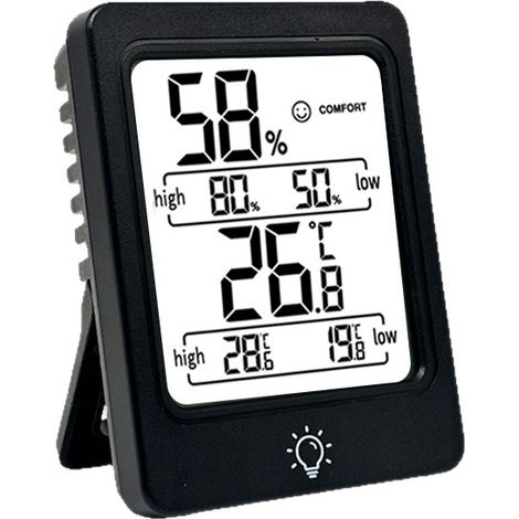 Hygromètre Intérieur Numérique Thermomètre D'ambiance et Indicateur & Moniteur D'humidité et de Température (1/5)