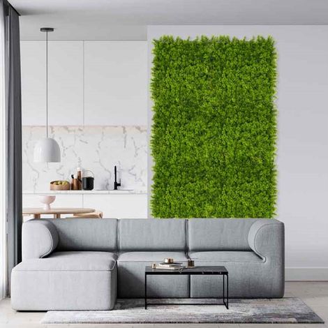 Pack 4 Jardin Vertical Silvestre 50x50 cm  Planta Artificial  Decoración Pared Interior Exterior  Jardines Verticales