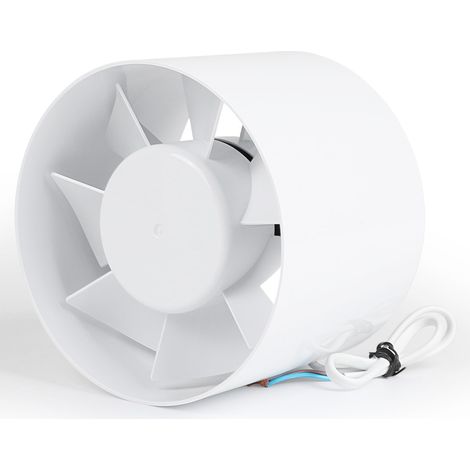 Extracteur D'air 150 mm, Ventilateur de Gaine 34dB Silencieux Blanc, Extracteur Air Salle de Bain 130 m³/h, ventilateur de Conduit pour WC, Cuisine, Serre, Tente de Culture, Garage (1/5)