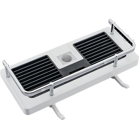 Étagère de douche pour rail de douche sans perçage, étagère de salle de bain, organisateur de douche avec boucle et crochet de pommeau de douche pour rail de douche 24mm-25 mm (1/4)