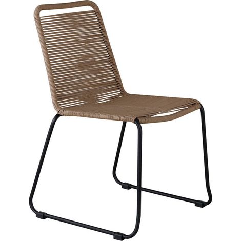 Lindos Chaise de jardin empilable, noir. (1/5)