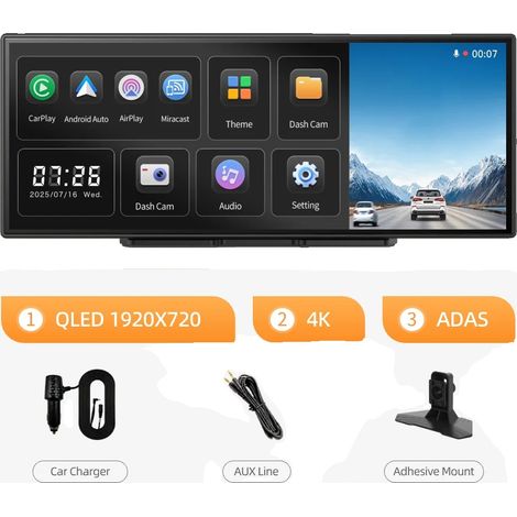 Dashcam, risoluzione 4K, connettività wireless, H70 Plus (1/2)
