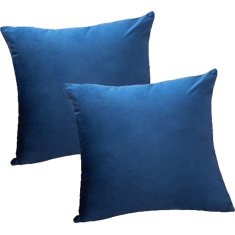 Lot de 2 housses de coussin carrées décoratives en velours noir, douces et unies, pour canapé, chambre ou extérieur, 30 x 30 cm. (1/5)