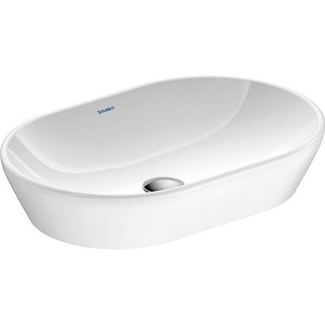 Vasque à poser Duravit D-Neo lxHxP: 600 x 125 x 400 mm, sans trop-plein, sans trou robinet, blanc