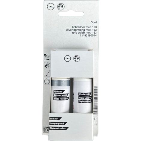 Vernice ritocco originale OPEL 163 (Z163): vernice per auto + trasparente 2x12 ml