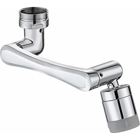 Aérateur Embout Mousseur Robinet, Jet Robinet Economiseur Filtre 2 Modes Réglable Plongateur Robinet Pivotant 1140° Embout de Robinet en Alliage,Compatible with Kitchen/Sink Faucet 24mm Female Thread (1/4)