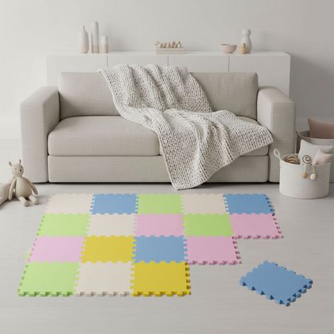 18 Teile Spielmatte Baby Puzzlematte 30x30 Krabbelmatte Bodenmatte Kinderzimmer