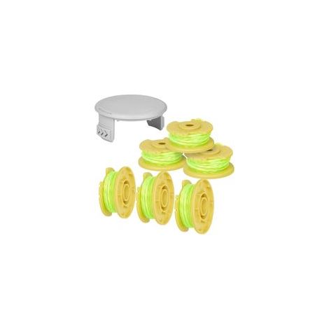 AC80RL3 Bobine de changement pour tondeuse Ryobi One Plus + 18 V 24 V 40 V, 3 m/0,080 po sans simple torsion et capuchons (6 bobines, 1 capuchon) (1/5)