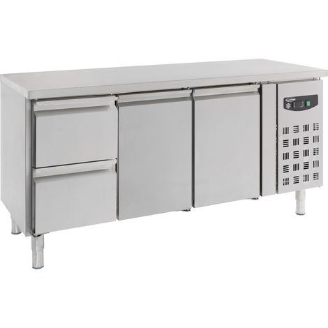 Table réfrigérée 1 porte et 2 tiroirs inox - Combisteel (1/4)