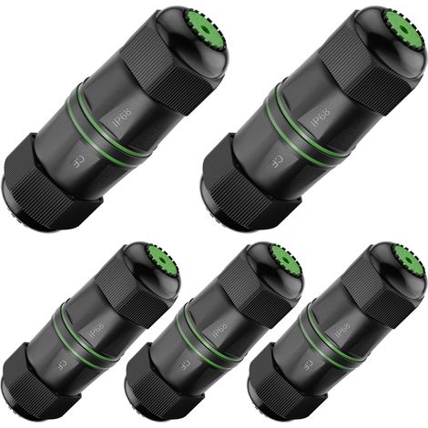 Cat6 Waterproof RJ45 Coupler, RJ45 IP68 Waterproof Female Coupler, Gold Plated and Shielded RJ45 Extender Outdoor for CAT6/CAT5E/CAT5 PoE Network Cables, 1Gbps/250MHz, Pack of 5 (1/5)