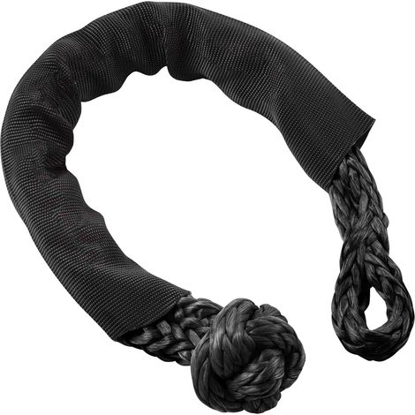 Mophorn Grillete suave sintetico, 1/2" x 22" (paquete de 2) 44092 lbs (20 toneladas) Grilletes de remolque de recuperación de resistencia a la rotura con 2 mangas adicionales y bolsa, negro