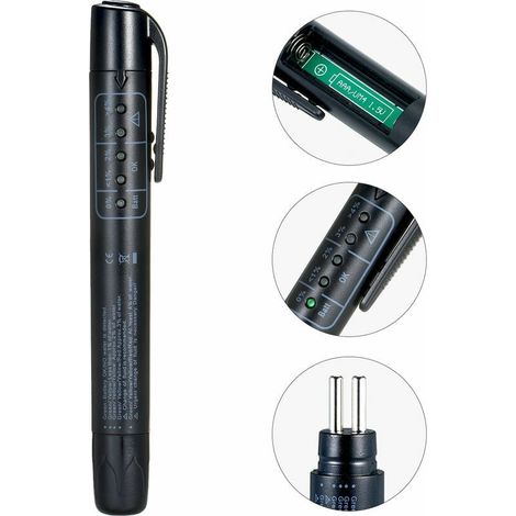 VURAHOME - Bremsflüssigkeitstester-Stift, automatischer Bremsölfeuchteanalysator mit 5 LED-Anzeigen für DOT3, DOT4 und DOT5 (1/5)