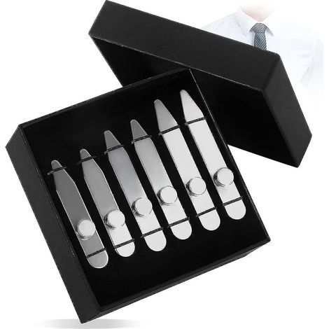 KLVGTIFS PU - 3 paires de renforts de col en acier inoxydable, baleines de col pour chemise (1/5)