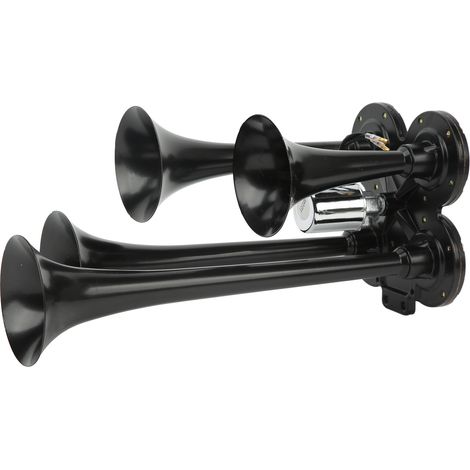 Klaxon Compresseur d'Air 4 Trompettes 150dB 12V Très Puissant Universel pour Voitures Camions Bateaux Trains (1/5)