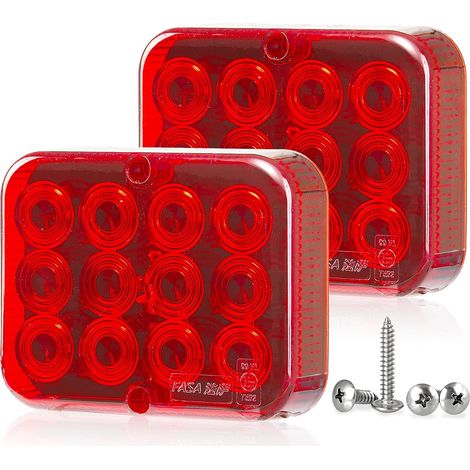 Feu Antibrouillard Arrière Led Remorque 12v Rouge Feux Antibrouillard LED voiture remorque caravane camion IP67 12 LEDs (1/5)