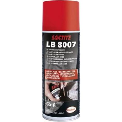 Loctite LB 8007 400 ml Pâte lubrifiante anti-grippage en aérosol contenant des particules de cuivre et de graphite, prévient le grippage des vis, écrous et tuyaux jusqu'à +980 °C, protège contre la co