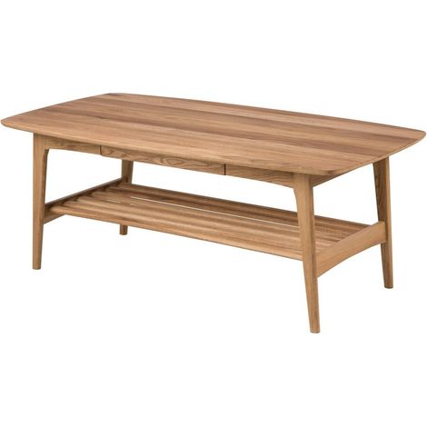 Mesa de centro Norsica 284 , 51x70x130cm, Diámetro: 0, Chapa de madera natural, Angular (1/5)