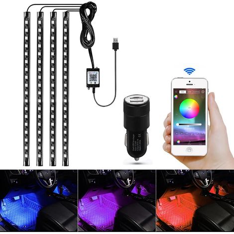 RGB LED Auto Innenbeleuchtung mit APP-Steuerung & Musikmodus (1/5)