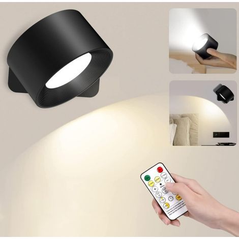 Lampe Murale Touch LED avec Port de Charge USB Contrôle Tactile, 3 Niveaux de Luminosité 3 Températures Rotatifs 360° Lampe de Chevet pour Chambre (1/5)