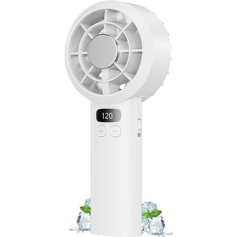 USB Mini Tragbarer Handventilator Ventilator, 120 Geschwindigkeitsstufen mit LED-Display, 3000mAh Langzeitakku, 7000RPM Hochdrehzahl Starker Luftstrom, für Draußen Reise Büro Zuhause (1/5)