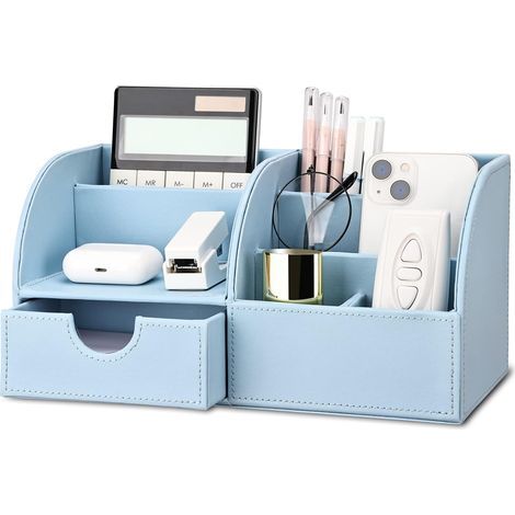 7 Compartment PU Leather Multi-functional Desk Organizer (1/4)