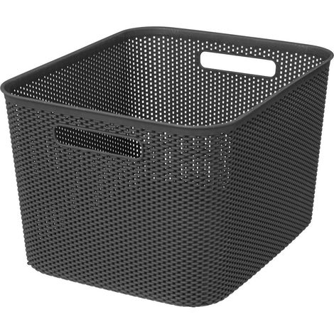 Cestino all'uncinetto crochy 19l grigio - 5five (1/2)